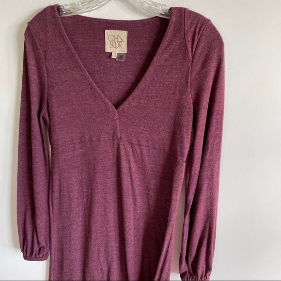 Chaser Triblend Blouson Sleeve Hi Lo Midi Dress - Picture 4 of 6